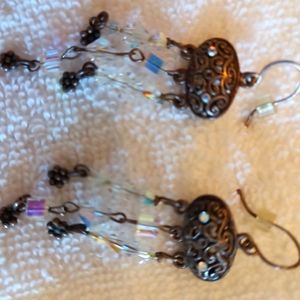 One pair Swarovski crystal & silver earrings